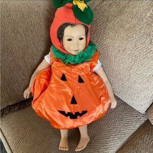 Infant Pumpkin Costume w/Knit Hood
